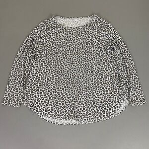 Old Navy Blouse Tunic‎ Top Women's Plus Size 2X Plus Leopard Print Long Sleeve